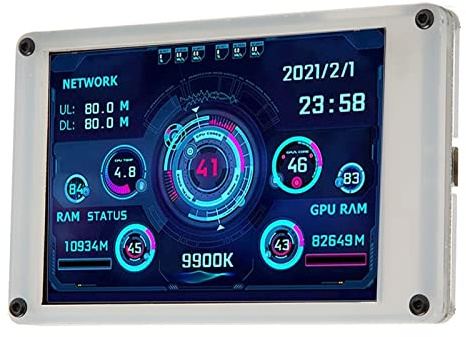 Vvikizy 3,5 Zoll PC Temperaturanzeige IPS Dimmbare USB Bildschirm Computertemp CPU Datenmonitor Sensor Panel