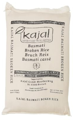 Riz Basmati Cassé Kajal 20 kg (2 x 10 kg) – Riz Cassé Premium d'Inde, aromatique et moelleux | Parfait pour les currys, les sautés et les accompagnements | Grand format pour les familles, les restaura