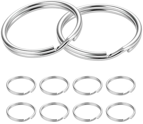 Jetstream 10 Piezas Anilla de Llavero, Anillos Metálicos Multifuncionales, 2.3× 50 MM, Adecuado para Llaveros, Adecuado para Llaves de Coche, Habitación, Oficina, Bricolaje y Manualidades