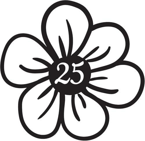 Pack of 4 Cute Flower Petals Wheelie Bin Stickers - Recycling Box Stick On Numbers - Decorative Flower Gifts - Easy to Apply (14cm x 14cm (5.5 x 5.5))