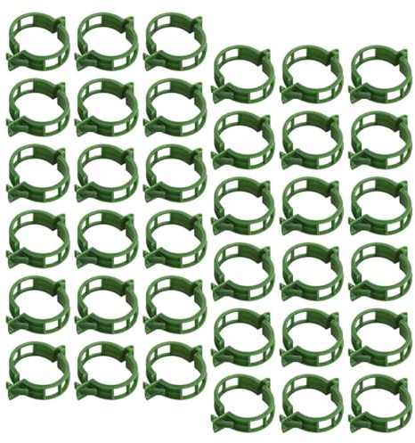 CIYODO 100 Stück Pflanzenstützclips Kunststoff Grün Rankenklemme für Gemüse Tomaten und Weinrebenhalter Flexibel und Robust für Gartenpflanzen Kletterhilfe