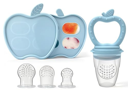 Baby Fruit Feeder, Silicone Fruit Pacifier with Ice Tray for Breast Milk | Fruit And Vegetable Puree, Complementary Food, And Can Also Be Used As A Teething Ring Or Teething Aid, Bpa-Free