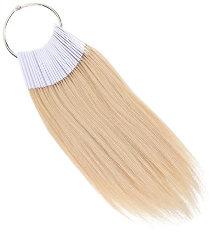 HOOWIFFY Nuancier de Couleurs de Cheveux Humains Beige 30 Pièces Anneaux Pvc Blancs pour Salon, Mèches Faciles à Teindre et Maquiller, Accessoires Coiffure Professionnels