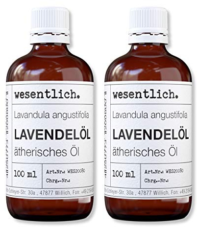 wesentlich. Lavendelöl - ätherisches Öl - 100% naturrein (Glasflasche) - u.a. für Duftlampe und Diffuser (2x100ml)
