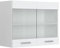 Vicco Glass kitchen cabinet Raul, White High Gloss/White, 80 cm