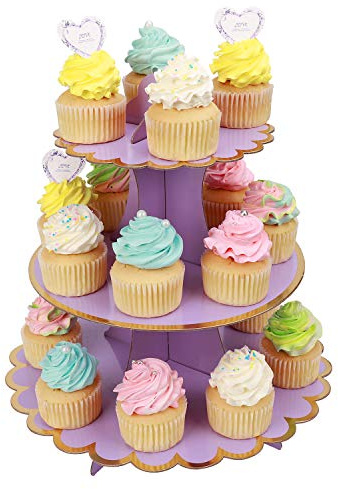 Expositor de Cupcakes, 3 Niveles, cartón, Soporte para Magdalenas, para bebé, Shower niños, Fiesta de cumpleaños, Fiesta temática