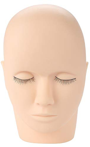 Ausla Silicone Eyelash Mannequin Head, Cosmetology Training Doll Face for Makeup, Lash Practice