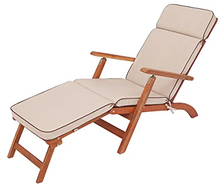 PillowPrim Sonnenliege Auflage - Liegenauflage Outdoor - Auflagen für Deckchair 178 x 47 cm, 5 cm - Polsterauflage für Sonnenliege - Kissen für Liegestuhl - Dick, Bequem & Langlebig - Braun