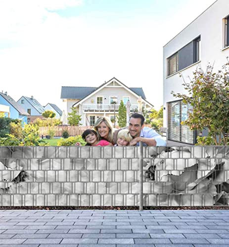 MyMaxxi Infinity Zaunsichtschutz - offene Blüte in Weiss - Sichtschutzstreifen für Doppelstabmattenzaun - Windschutz Sonnenschutz Blickdicht - Sichtschutz Garten Teil1 + Teil2-500x100cm