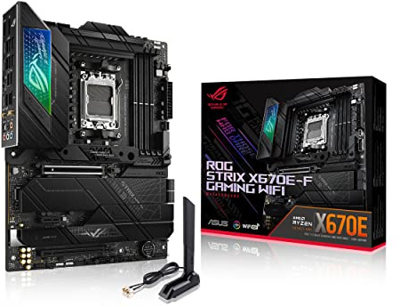 ASUS ROG STRIX X670E-F GAMING WIFI AMD X670 AM5 Ryzen™ Desktop 9000 8000 & 7000 ATX, 18+2 stadi di alimentazione, DDR5, 4 slot M.2 con dissipatore di calore, PCIe® 5.0, USB 3.2 Gen 2x2, WiFi 6E, AI