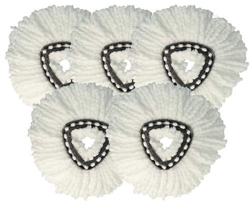 vhbw 5X Wischbezug Ersatz für Vileda 152623 für Wischmopp - Ersatzkopf, Mikrofaser Weiß