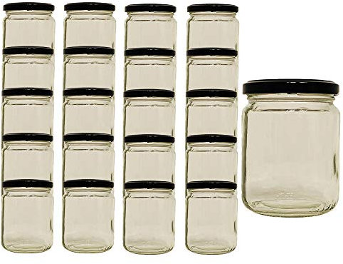 Vitrea 6 x Marmeladengläser 275ml Gläschen mit Schraub-Deckel Schwarz - Einmachgläser - Sturzgläser - Honiggläser - Probiergläser für Gastgeschenke & Hochzeit Made in Germany (6)
