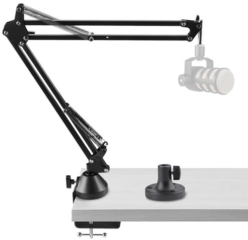Geekria for Creators Mikrofonarm kompatibel mit Rode PodMic, NT-USB, NT1-A, NT1, Mikrofon-Galgenarmhalterung mit Tischflanschadapter, Aufhängungsständer, Mikrofon-Scherenarm, Schreibtischhalterung