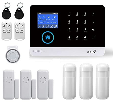 Sistema de alarma de seguridad DIY Alarma for el hogar inalámbrica WIFI 4G sistema de alarma de seguridad for el hogar for la aplicación Tuya con Sensor de movimiento for mascotas Detector de humo ala