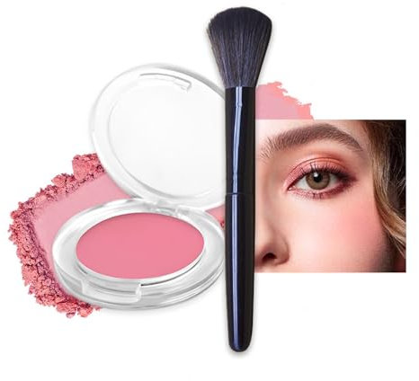Blushers for Cheeks Make up Blusher, Rose Pink Powder Blushes, Korean Makeup Blush, Peach Red Matte Blush Palette, Natural Look Long-Lasting Sweat-Resistant Blush(Rose)