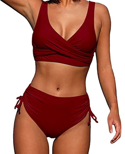 WILLBEST meerjungfrauenflosse mädchen Pushup Bikini Damen Tankini Damen bauchweg Badeanzug Cup f Black pink handtücher grün Tunika Bikinihose hoher Beinausschnitt Bikini bunt mit Badeshorts d