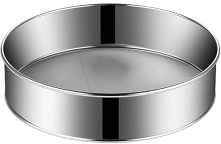 Setaccio rotondo per farina, setaccio ispessito per zucchero a velo, rete superfine, filtro drenante setaccio, setaccio portatile per tè, caffè, farina, zucchero, spezie