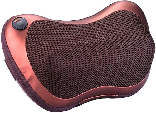 SQUADO Cuscino Massaggiante Elettrico per Collo, Schiena, Gambe e Piedi, Massaggio Muscolare, Allevia Dolori Cervicali, per Auto, Casa, Ufficio, Rosso