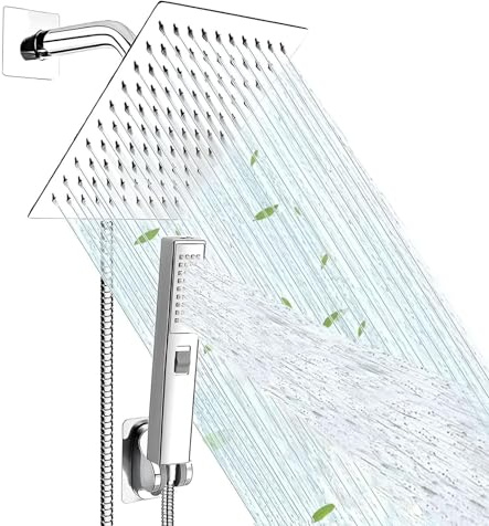 Pommeau de douche à effet pluie, pommeau de douche à effet cascade, douche à effet pluie, pommeau de douche à 3 voies, combiné avec jet manuel, pommeau de douche avec réglage de la pluie