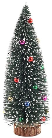 künstlicher Weihnachtsbaum Mini Tannenbaum Klein Miniatur Tanne, Miniatur Weihnachtsbaum Zedern Weihnachtsbaum Mini grün Weihnachtsbaum mit Schneeeffekt Christbaum für Tischdeko Weihnachtdeko