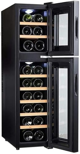 QPZMALSKY Upper And Lower Double Wine Libraries, Independent And Embedded Wine Libraries, Stainless Steel With Glass Door, Cooler