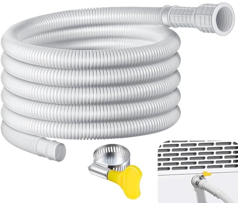 Manguera de desagüe para deshumidificadores, 5 m/6 m, manguera de desagüe Univ-ersal para aire acondicionado, manguera de entrada de lavadora con clip de conexión para deshumidificadores y sistemas de