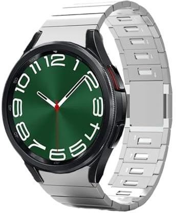 SRDRKeine Lücken Metall Magnetisches Armband Für Samsung Galaxy Watch6 44mm 40mm Quick Release Link Armband Für Galaxy Uhr 6Classic 43MM 47MM Uhrenarmbänder(Silver,Watch 5Pro 45MM)