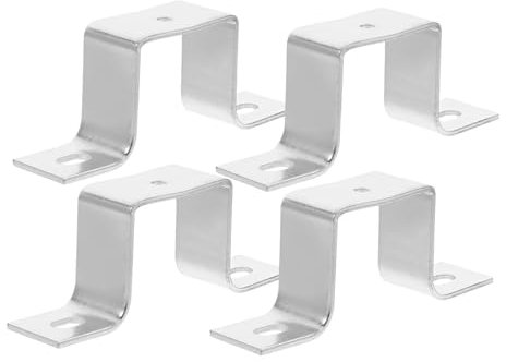 COSMEVIVI 4pcs u Clamp Bracket Flat Bracket for Mounting u Shaped Pipe Deck Fence Post Metal