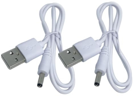 Alipis Câble de Charge USB vers DC Fil en Cuivre 3,5 X 1,35 Mm 2 Pièces et Gaine PVC Compatibilité Charge Rapide pour Ventilation et Tablette