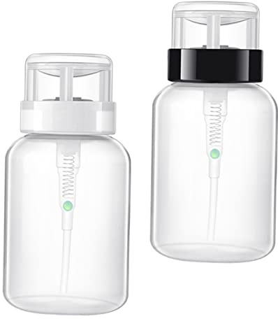 NOLITOY 2 Stück 200 Ml Pumpflasche Nagellackentferner Leer Verschließbare Pressflasche Mit Schwarzem Weißem Hals Nachfüllflasche Für Nagelreinigung Aus Langlebigem Material Auslaufsicher