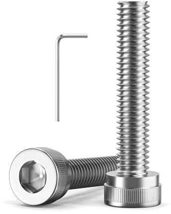 Zuyya 120 stycken M2 x 20 mm skruvar, cylinderskruvar med insexkant, cylinderskruvar med cylindriskt huvud, rostfritt stål A2 V2A, helt gänga, rostfria skruvar med insexnyckel