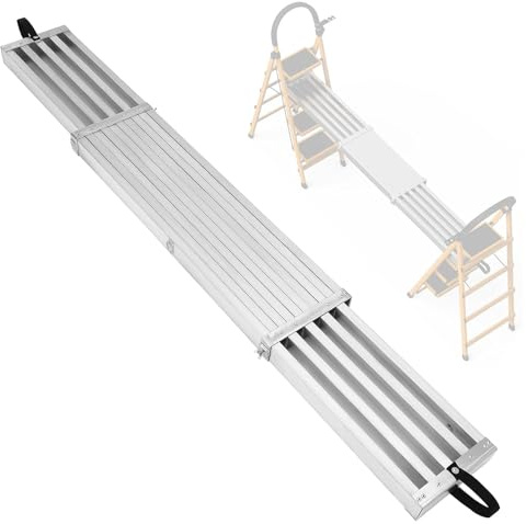8FT-13FT Telescoping Plank, Aluminum Work Platform with Anti-Slip Surface, 440lbs Load Capacity, Extendable Scaffold Plank for Painting Repair Cleaning