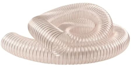 PU Absaugschlauch 1m - Superleicht, Sehr Flexibel, Transparent Spiralschlauch Für Absauganlage 0,63 Mm Wandstärke, Förderschlauch Flexibel, Antistatisch, Schwer Entflammbar (Schlauch Ø innen: 60 mm)