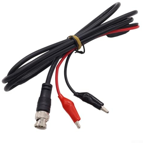Pumixiy Oscilloscope Test Probe Cable 1 Meter BNC Q9 to Dual Clip Pure Copper Core High Quality PVC Insulated HD BNC Lead(1m)