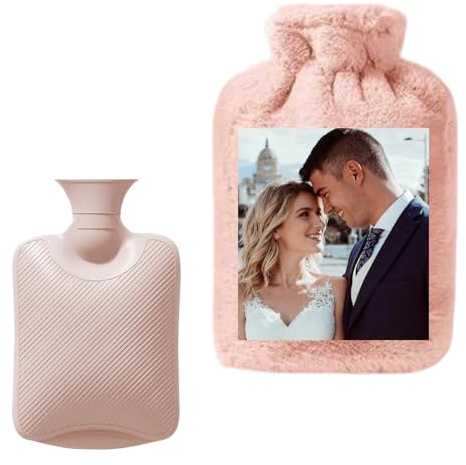 Bouillotte chauffante à personnaliser - Housse en polaire douillette pour bouillottes avec photo et message personnalisés. Idée cadeau originale avec image unique, pour elle, lui et les couples