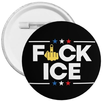 Fuck Ice – Der neue Gestapo-Anstecker (1 Stück) – Anti-Eis-Anstecker, runder Button für Hut, Tasche, Hemd P21
