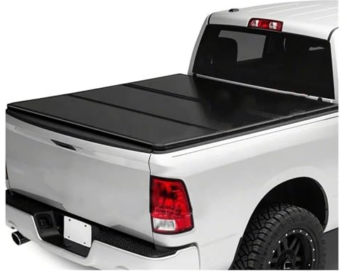 Lhdktee Auto Laderaumabdeckung Cargo Cover Dreiteilige Faltbare Laderaumabdeckung Für Dodge Für Ram 1500 2500 Und 3500 Pickups Robuste Faltbare Aluminium-Ladeflächenabdeckung
