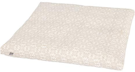 Bodhi Meditationsmatte ZABUTON | Maharaja Collection | Gemusterte Yoga Matte mit waschbarem Bezug aus 100% Baumwolle | Meditationskissen Unterlage | Maße 80 x 80 x 6 cm (Ecru/Madurai)