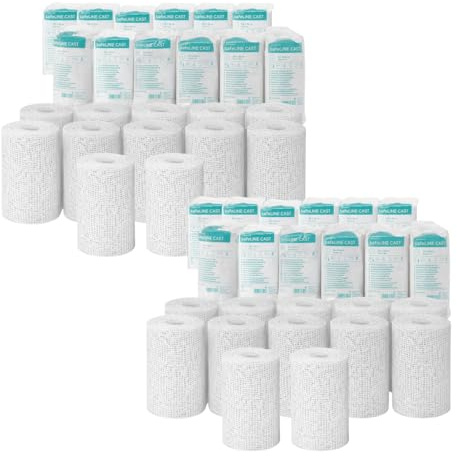 Gipsbinden 24er Set Schnellgipsbinden 24x Gips Abdruck Binden 10 cm x 300 cm Gipsabdruck Gipsbinde zum Basteln schnelltrocknend G33