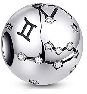 NINGAN die Zwillinge 12 Sternzeichen Geburtstag Anhänger – 925 Sterlingsilber Anhänger für Armband & Halskette – Ideale Geburtsgeschenke für Frauen & Freundinnen