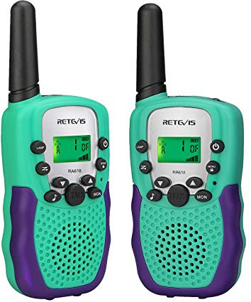 Retevis RA618 Talkie Walkie Enfants, Cadeaux Jouet 4-12 Ans Garçons Ffilles | PMR446 Toki Walki, Camping Jardinage Plein air, 8 Canaux VOX Lampe de Poche, Affichage Numérique, Serrure à Clavier