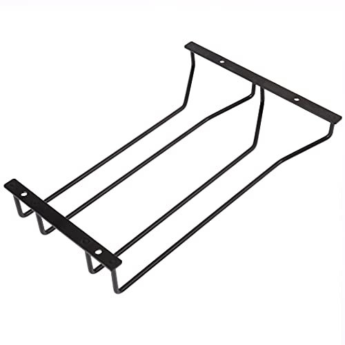 Dianoo Portabicchieri da vino nero, 30,5 cm, supporto per calici sotto mensola, 2 file