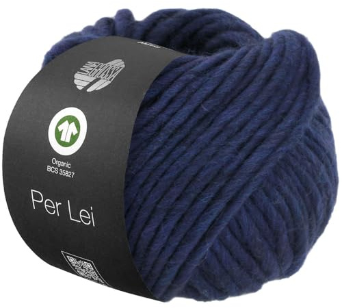 LANA GROSSA Per Lei GOTS | Klassisches Merino-Dochtgarn, GOTS zertifiziert | Handstrickgarn aus 100% Schurwolle | 50g Wolle zum Stricken & Häkeln | 60m Garn FB 25