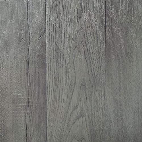 Vinylflooring UK Grey Wood Effect Anti-Slip Vinyl Flooring Roll For Living Room, Dining Room, 3.0mm Thick Cushion Backed Vinyl Sheet, Waterproof Lino Flooring-3m(9'10) X 3.5m(11'6)-10.5m²