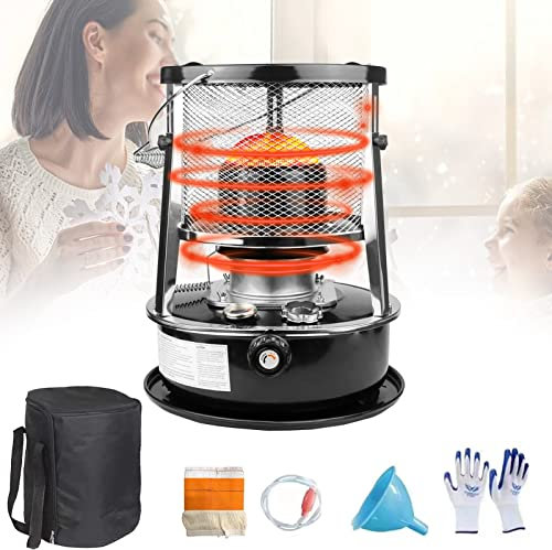 GUAWJRZDP Efficace Poele a Petrole Camping,Chauffage au Pétrole sans Odeur,Urgence Chauffe-poêle Portable,Chauffage Surround 360 °,Réchaud à pétrole,Cuisson,Urgence sans électricité