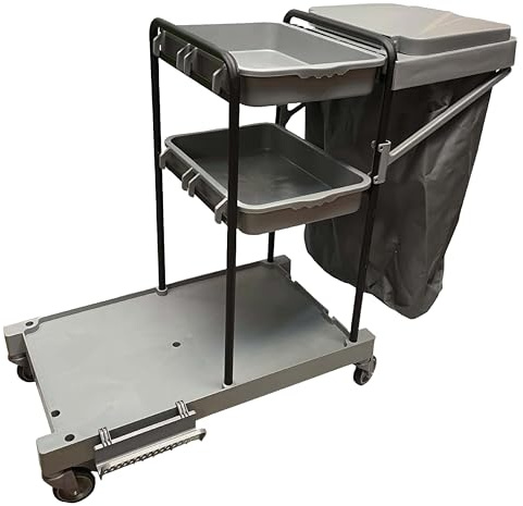 Bayersan Mini Housekeeping Cleaning Trolley On Wheels With Waste Bag Multi-purpose Janitorial Cart | Janitor Carts