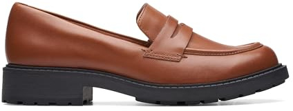 Clarks Damen Orinoco2 Penny Loafer, Dark Tan Lea, 41 EU