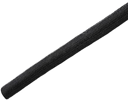 DMiotech 7mmx5m(16.4pi Fibra Vetro Guaina Isolante Piccole Linee Nero | Tessuto Tubi, per Filo Protezione, con Resina