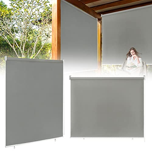 XMTECH Toldo vertical para exterior, estor de protección solar, estor exterior, estor para balcón, exterior, resistente a la intemperie, protección UV, protección solar, 180 x 240 cm, gris
