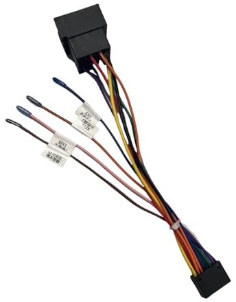 Epronic 16 Pin ISO Adapter Kabelbaum für Android Autoradio Universal ISO Standard Radio Adapter Stecker Unterstützung Lenkradsteuerleitungen und Rückfahrkamera